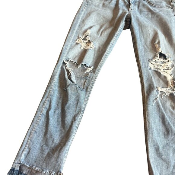 Rag & Bone Dre Capri Distressed Jeans Casual Light Wash Marina Size 28 Women's - Picture 4 of 12